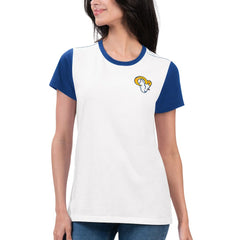 Los Angeles Rams G-III 4Her by Carl Banks Women's Fashion Illustration T-Shirt White/Royal | NFL