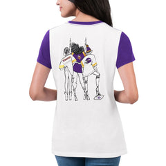 Minnesota Vikings G-III 4Her by Carl Banks Women's Fashion Illustration T-Shirt White/Purple | NFL