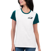 Philadelphia Eagles G-III 4Her by Carl Banks Women's Fashion Illustration T-Shirt White/Midnight Green | NFL