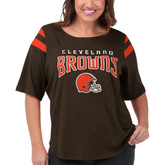 Cleveland Browns G-III 4Her by Carl Banks Women's Plus Size Linebacker T-Shirt Brown | NFL