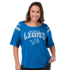 Detroit Lions G-III 4Her by Carl Banks Women's Plus Size Linebacker T-Shirt Royal | NFL