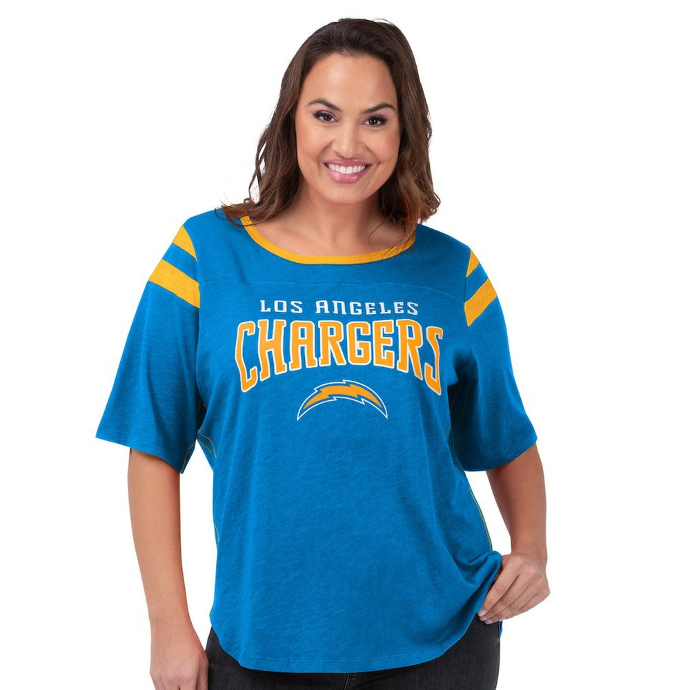 Los Angeles Chargers G-III 4Her by Carl Banks Women's Plus Size Linebacker T-Shirt Light Blue | NFL