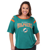 Miami Dolphins G-III 4Her by Carl Banks Women's Plus Size Linebacker T-Shirt Aqua | NFL