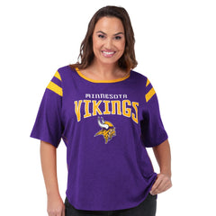 Minnesota Vikings G-III 4Her by Carl Banks Women's Plus Size Linebacker T-Shirt Purple | NFL