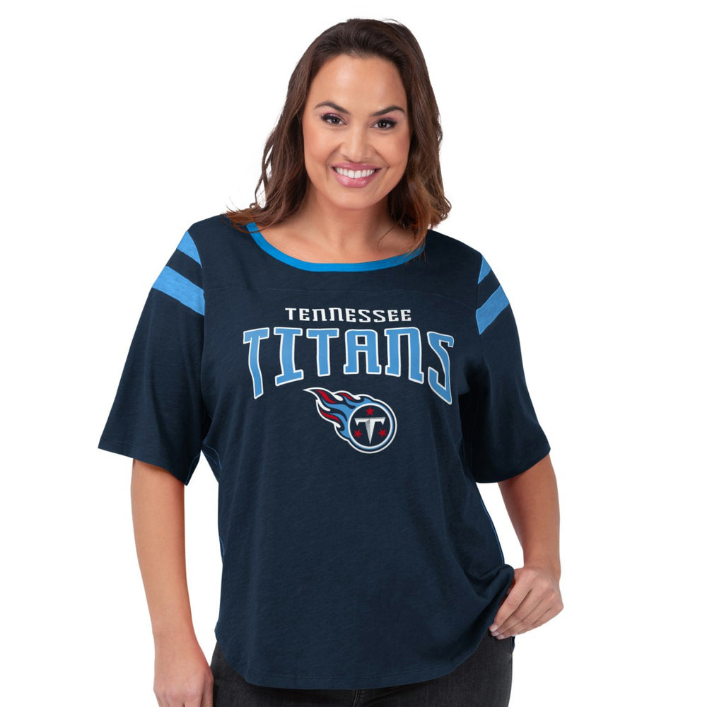 Tennessee Titans G-III 4Her by Carl Banks Women's Plus Size Linebacker T-Shirt Navy | NFL