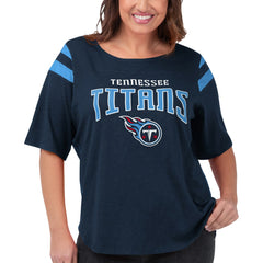 Tennessee Titans G-III 4Her by Carl Banks Women's Plus Size Linebacker T-Shirt Navy | NFL
