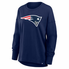 New England Patriots Women's Essential Long Sleeve T-Shirt Navy | Fanatics