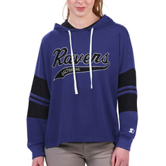 Baltimore Ravens Starter Women's Bump And Run Long Sleeve Hoodie T-Shirt Purple | NFL