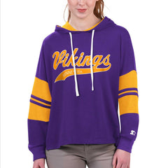 Minnesota Vikings Starter Women's Bump And Run Long Sleeve Hoodie T-Shirt Purple | NFL