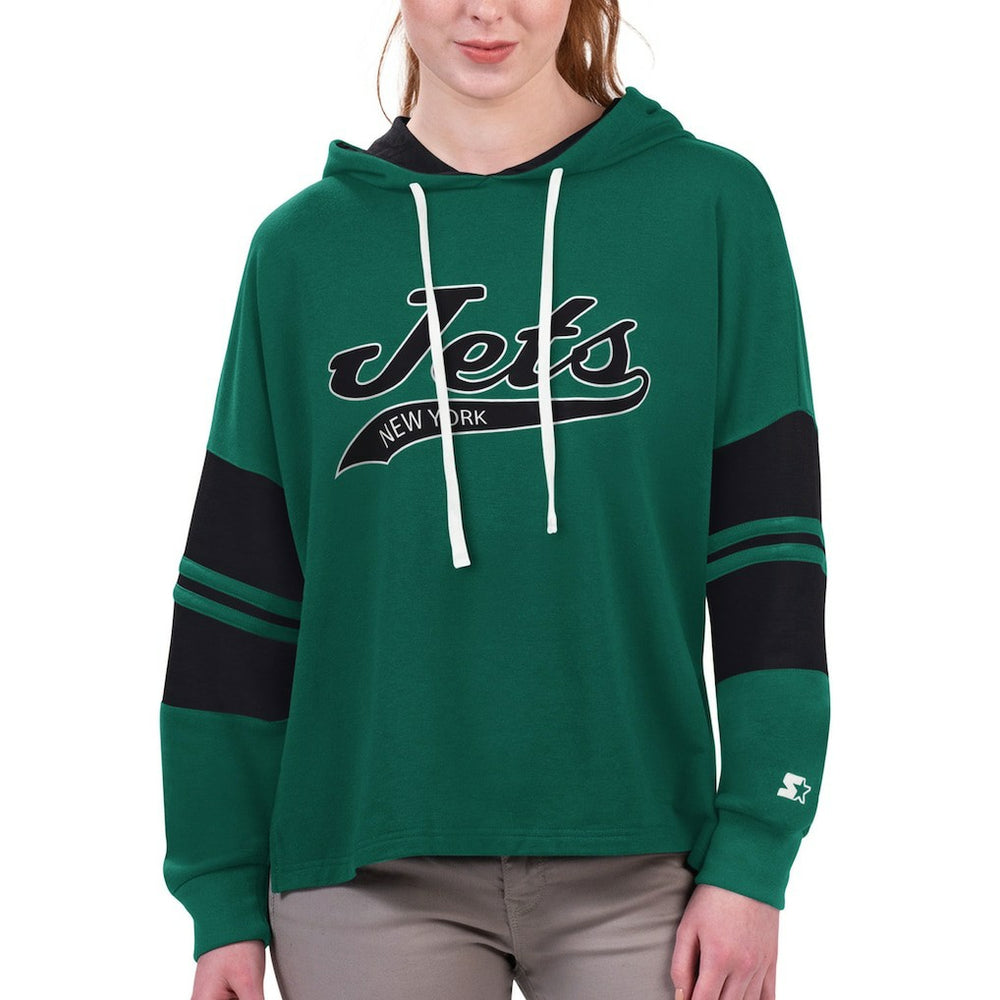 New York Jets Starter Women's Bump And Run Long Sleeve Hoodie T-Shirt Green | NFL