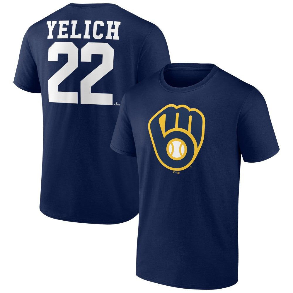Christian Yelich Milwaukee Brewers Player Icon Name & Number T-Shirt - MLB