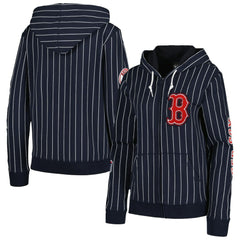 Boston Red Sox New Era Women's Pinstripe Tri-Blend Full-Zip Jacket - MLB