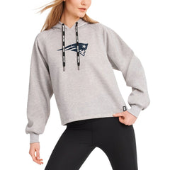 New England Patriots DKNY Sport Women's Debbie Dolman Raglan Pullover Hoodie Heather Gray | NFL