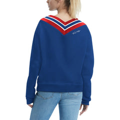 New York Giants Tommy Hilfiger Women's Heidi Raglan V-Neck Sweater Royal | NFL