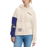 Baltimore Ravens Tommy Hilfiger Women's Harriet Pullover Hoodie Cream/Purple | NFL