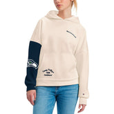 Seattle Seahawks Tommy Hilfiger Women's Harriet Pullover Hoodie Cream/Navy | NFL