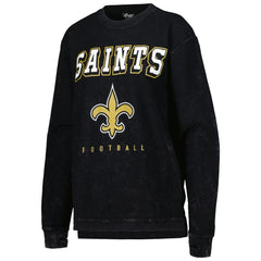 New Orleans Saints G-III 4Her by Carl Banks Women's Comfy Cord Pullover Sweatshirt Black | NFL