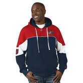 Columbus Blue Jackets Starter Power Forward Full-Zip Hoodie - Navy/Red - NHL
