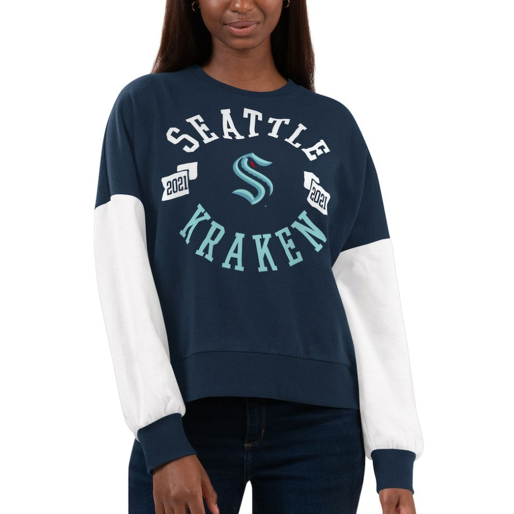 Seattle Kraken G-III 4Her by Carl Banks Women's Team Pride Pullover Sweatshirt - Deep Sea Blue - NHL