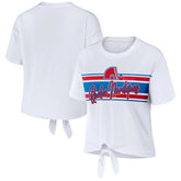 Colorado Avalanche WEAR by Erin Andrews Women's Front Knot T-Shirt - White - NHL