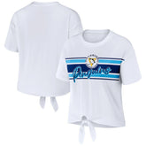 Pittsburgh Penguins WEAR by Erin Andrews Women's Front Knot T-Shirt - White - NHL