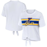 St. Louis Blues WEAR by Erin Andrews Women's Front Knot T-Shirt - White - NHL