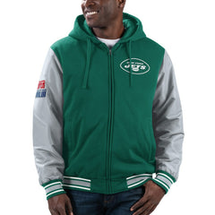 New York Jets G-III Sports by Carl Banks Player Option Full-Zip Hoodie Green/Gray | NFL