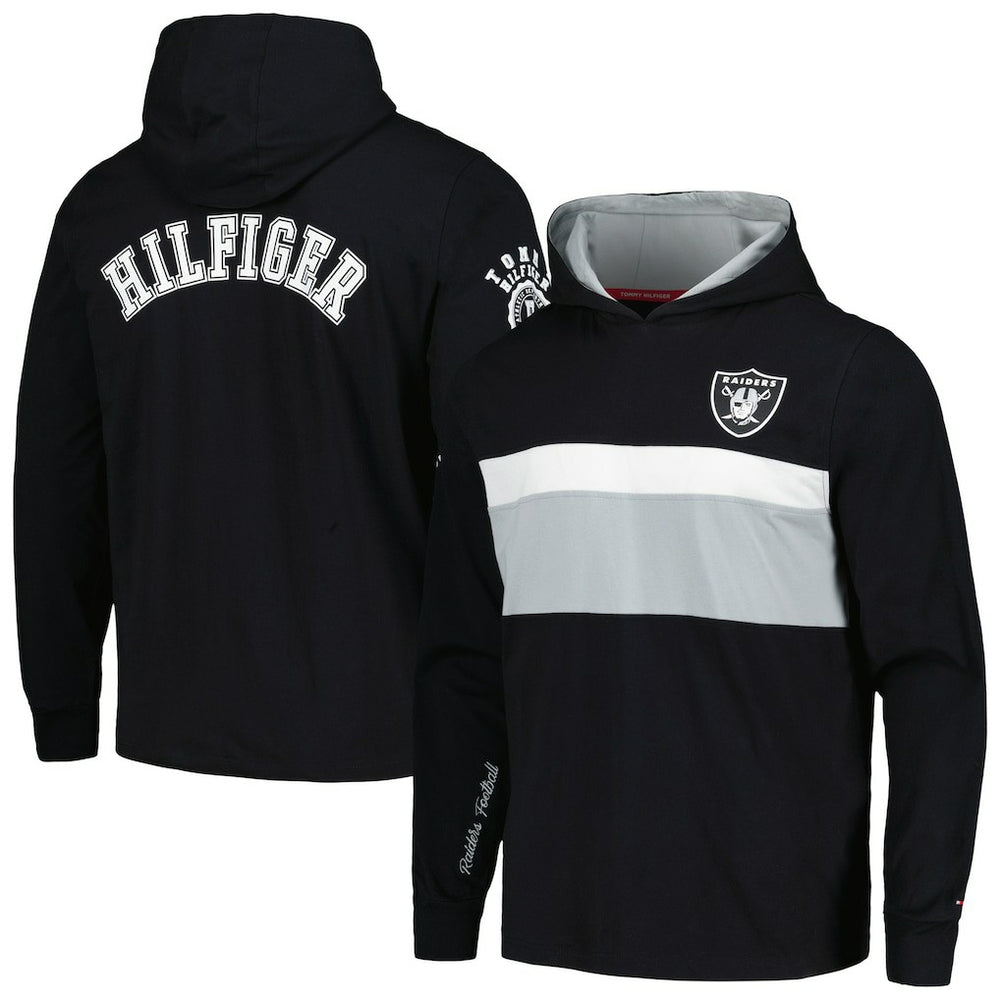Las Vegas Raiders Tommy Hilfiger Morgan Long Sleeve Hoodie T-Shirt Black | NFL