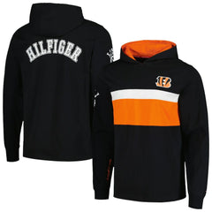 Cincinnati Bengals Tommy Hilfiger Morgan Long Sleeve Hoodie T-Shirt Black | NFL