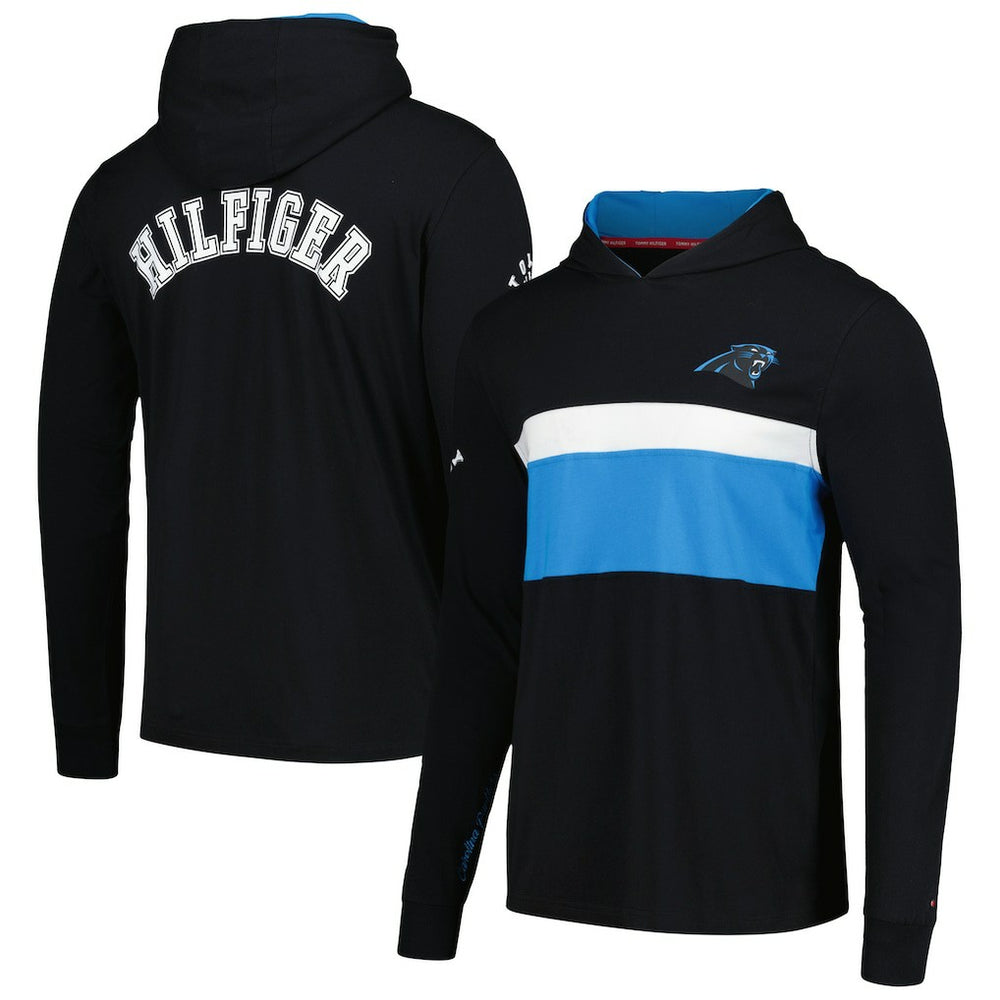 Carolina Panthers Tommy Hilfiger Morgan Long Sleeve Hoodie T-Shirt Black | NFL