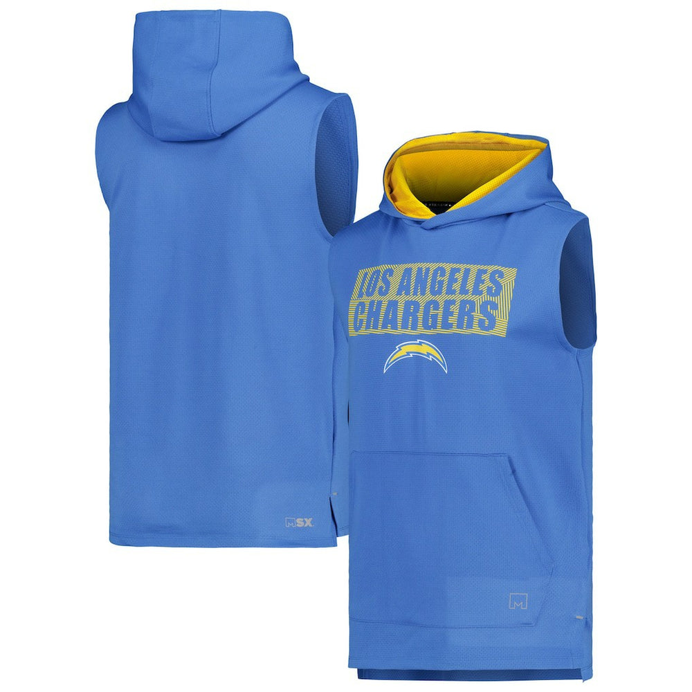 Los Angeles Chargers MSX by Michael Strahan Marathon Sleeveless Pullover Hoodie Powder Blue | NFL