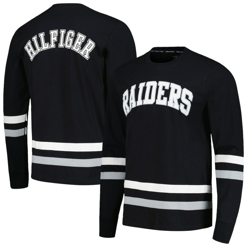 Las Vegas Raiders Tommy Hilfiger Nolan Long Sleeve T-Shirt Black/Silver | NFL