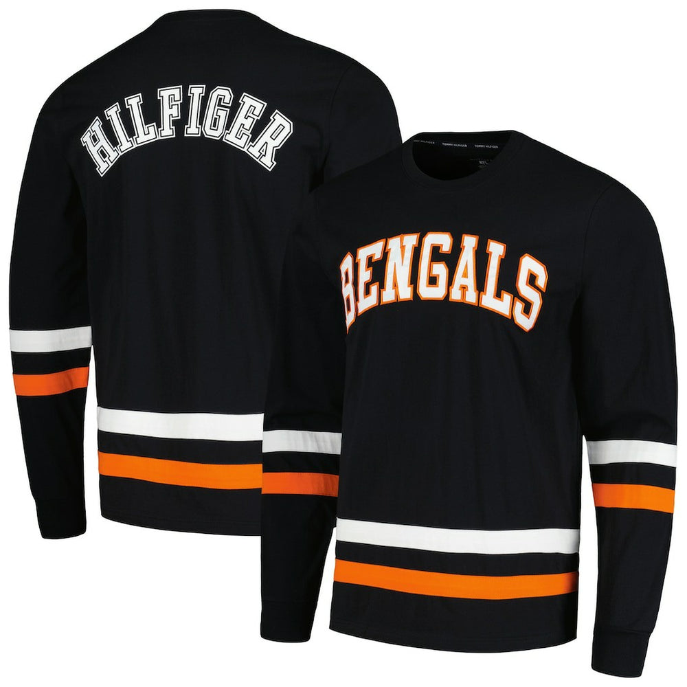 Cincinnati Bengals Tommy Hilfiger Nolan Long Sleeve T-Shirt Black/Orange | NFL
