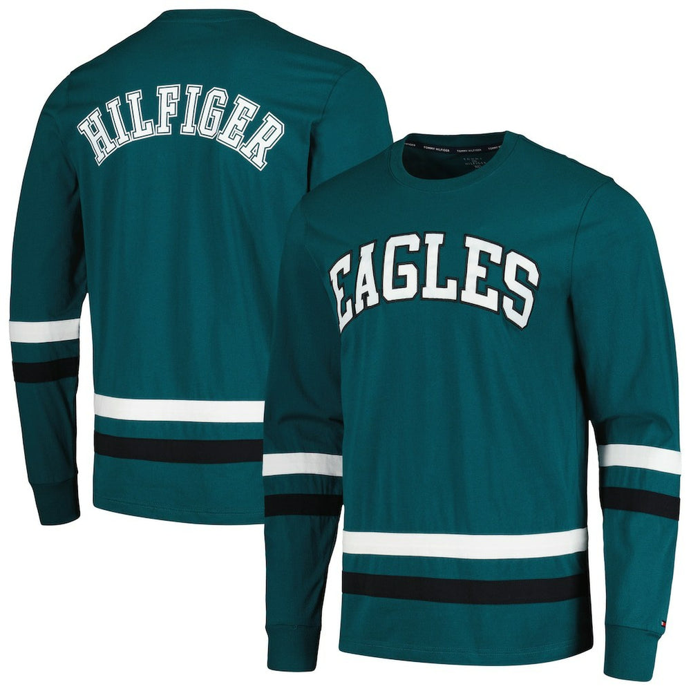 Philadelphia Eagles Tommy Hilfiger Nolan Long Sleeve T-Shirt Midnight Green/Black | NFL