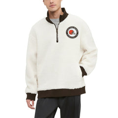 Cleveland Browns Tommy Hilfiger Jordan Sherpa Quarter-Zip Sweatshirt Cream | NFL
