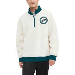 Philadelphia Eagles Tommy Hilfiger Jordan Sherpa Quarter-Zip Sweatshirt Cream | NFL