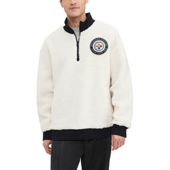 Pittsburgh Steelers Tommy Hilfiger Jordan Sherpa Quarter-Zip Sweatshirt Cream | NFL