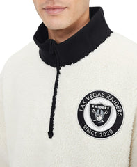 Las Vegas Raiders Tommy Hilfiger Jordan Sherpa Quarter-Zip Sweatshirt Cream | NFL
