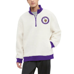Minnesota Vikings Tommy Hilfiger Jordan Sherpa Quarter-Zip Sweatshirt Cream | NFL