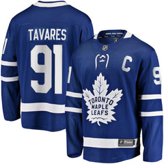 John Tavares Toronto Maple Leafs Fanatics Captain Patch Home Breakaway Jersey - Blue - NHL