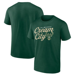 Milwaukee Bucks Hometown Collection Cream City T-Shirt Hunter Green - NBA