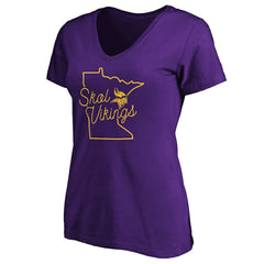 Minnesota Vikings Women's Script V-Neck T-Shirt Purple | NFL