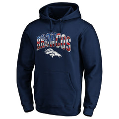 Denver Broncos Banner Wave Pullover Hoodie Navy | NFL