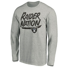 Las Vegas Raiders Hometown Collection Raider Nation Long Sleeve T-Shirt Gray | NFL