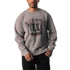New York Giants The Wild Collective Unisex Distressed Pullover Sweatshirt Gray | NFL
