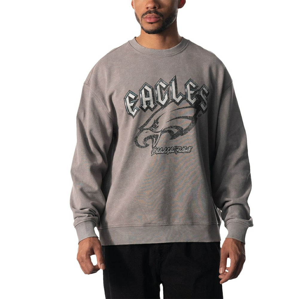 Philadelphia Eagles The Wild Collective Unisex Distressed Pullover Sweatshirt Gray | NFL