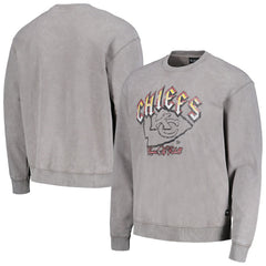 Kansas City Chiefs The Wild Collective Unisex Distressed Pullover Sweatshirt Gray | NFL