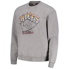 Kansas City Chiefs The Wild Collective Unisex Distressed Pullover Sweatshirt Gray | NFL