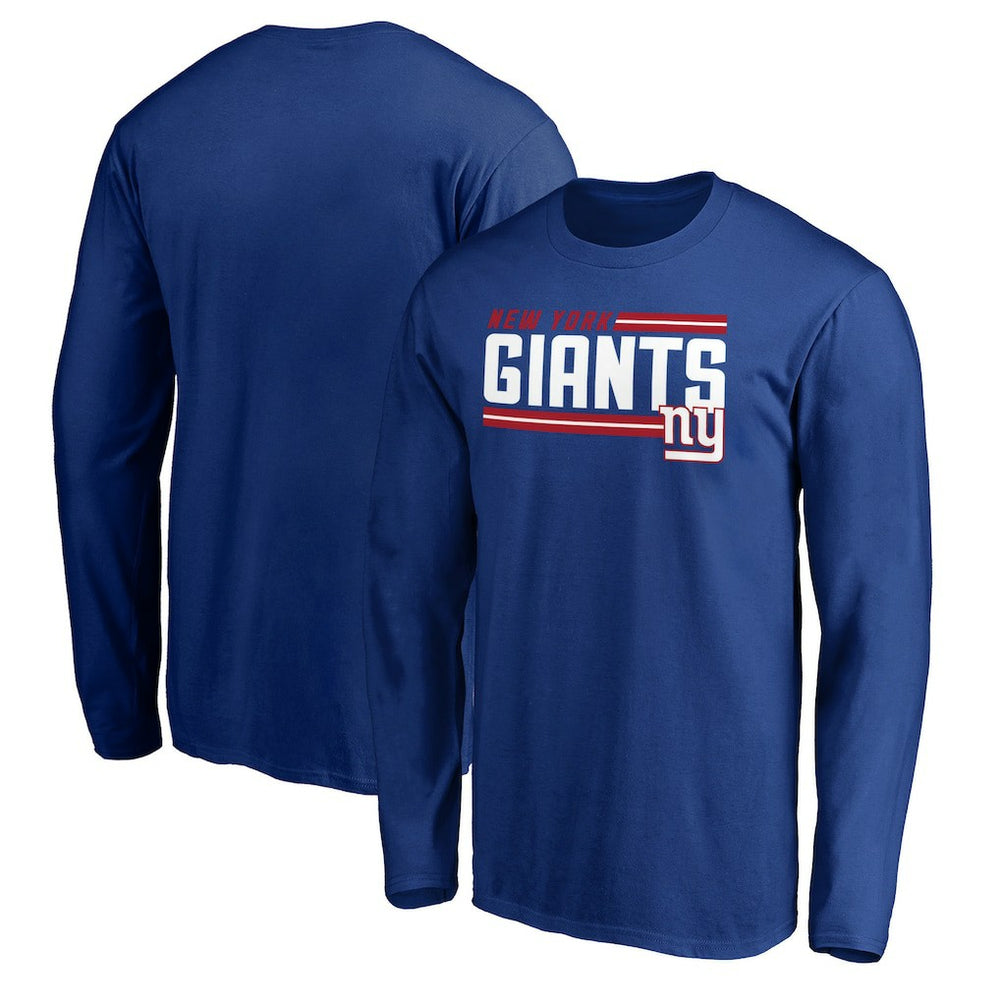 New York Giants On Side Stripe Long Sleeve T-Shirt Royal | NFL