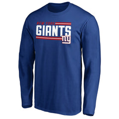 New York Giants On Side Stripe Long Sleeve T-Shirt Royal | NFL